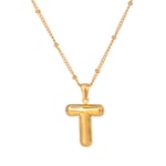 Gold color / 1 Piece Simple Casual Style Letter T Shape Stainless Steel  Gold Color Women's Pendant Necklace Picture20